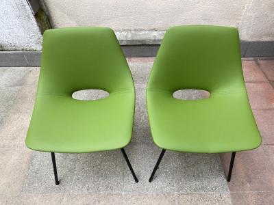 Pierre Guariche - Paire de chaises modèle Tonneau - Edition Steiner  - Circa 1955 2