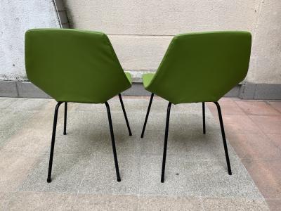 Pierre Guariche - Paire de chaises modèle Tonneau - Edition Steiner  - Circa 1955 2