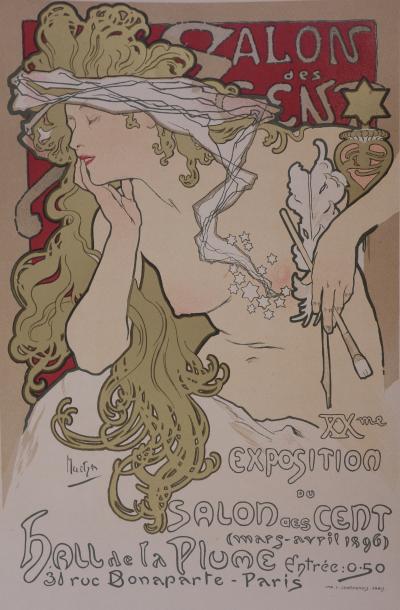 Alfons MUCHA - Muse (Salon des Cent), 1897 - Lithographie signée 2