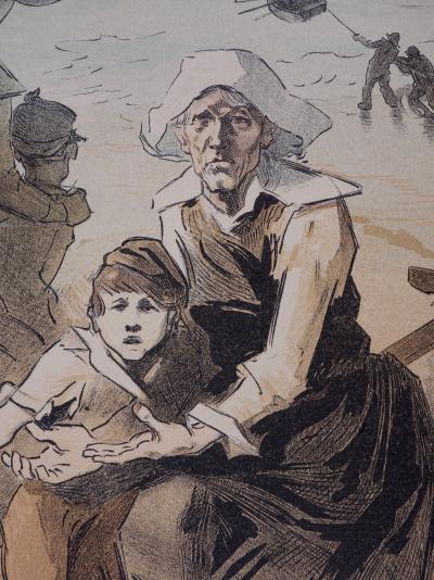 Jules CHERET : Bretagne, Famille des Marins, 1897 - Lithographie originale signée 2