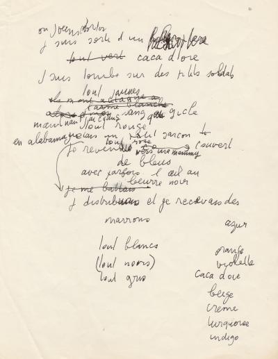 Serge GAINSBOURG - Chanson manuscrite inédite 2