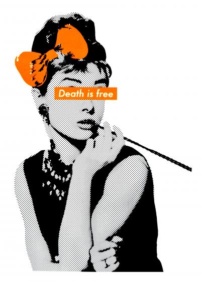 Death NYC - Audrey Offset Orange 2015 - Sérigraphie originale signée 2