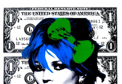 Death NYC - Kate Moss $ Green 2015 - Sérigraphie originale signée 2