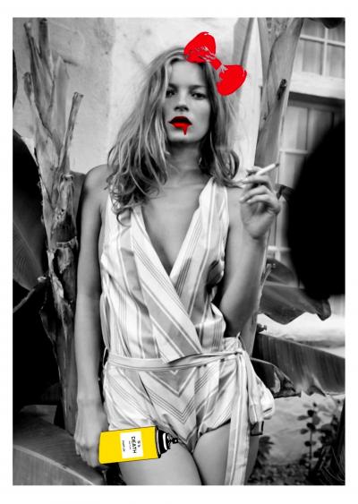 Death NYC - Kate Moss Smoke Yellow, 2013 - Sérigraphie originale signée 2