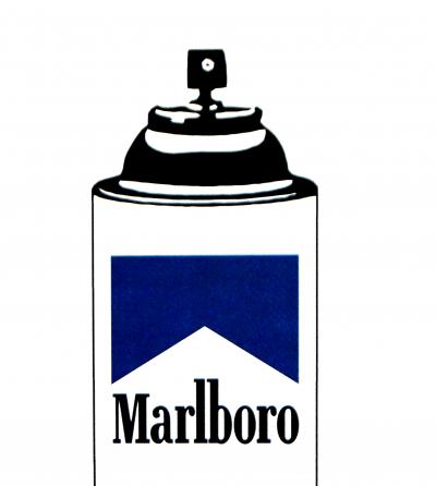Death NYC - Smoke Death Blue 2014  - Sérigraphie originale signée 2
