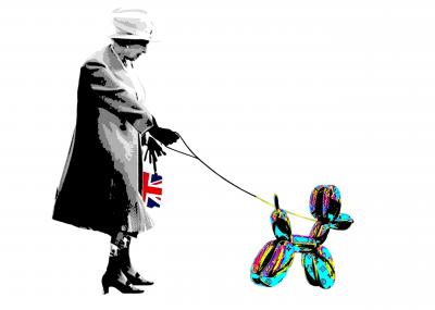 Death NYC - Queen Dog Pop Blue 2015 - Sérigraphie originale signée 2