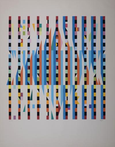 Yaacov Agam Etoile D Amour 1971 Original Hand Signed Screenprint Contemporary Art Plazzart