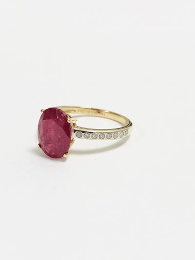 14ct yellow gold ruby diamond ring 2