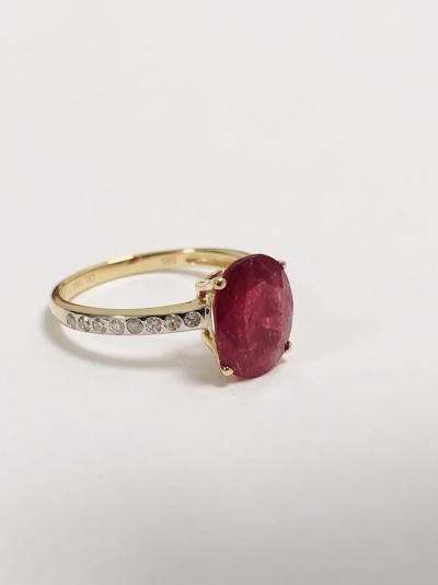 14ct yellow gold ruby diamond ring 2