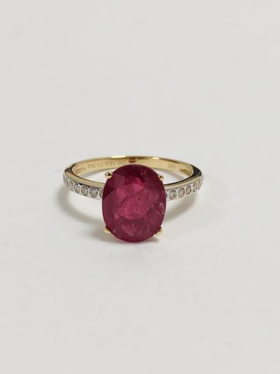 14ct yellow gold ruby diamond ring 2