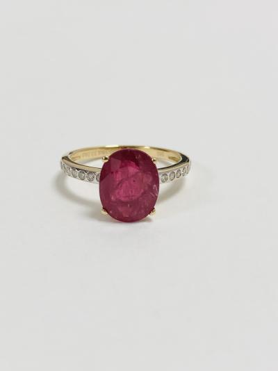 14ct yellow gold ruby diamond ring 2