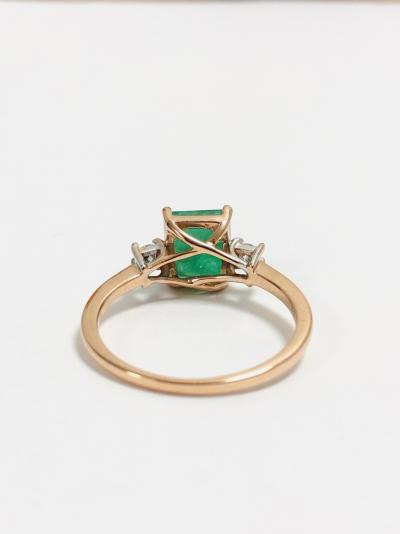 14ct rosegold emerald diamond ring 2