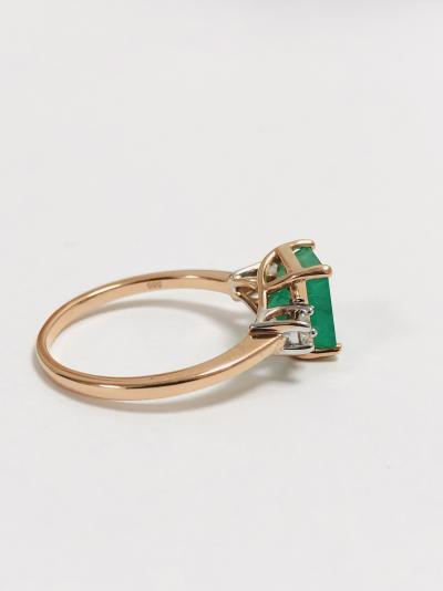 14ct rosegold emerald diamond ring 2