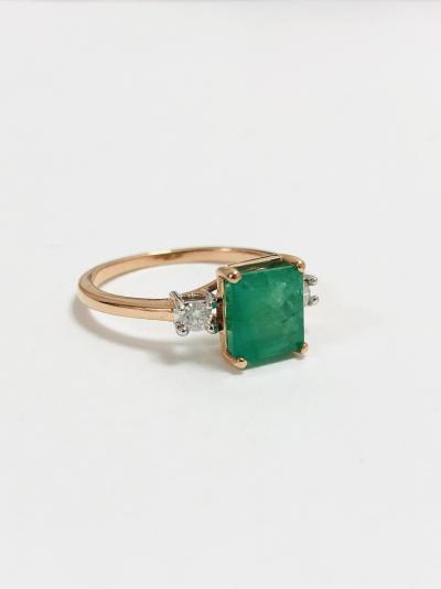 14ct rosegold emerald diamond ring 2