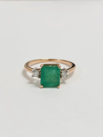 14ct rosegold emerald diamond ring 2