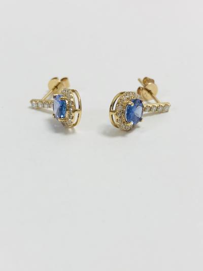 14c rosegold Ceylon sapphire earrings 2