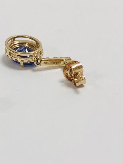 14c rosegold Ceylon sapphire earrings 2