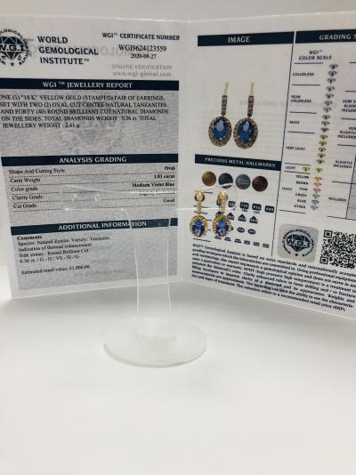 14c rosegold Ceylon sapphire earrings 2