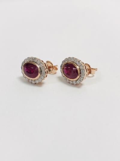 14ct rosegold ruby and diamond earrings 2