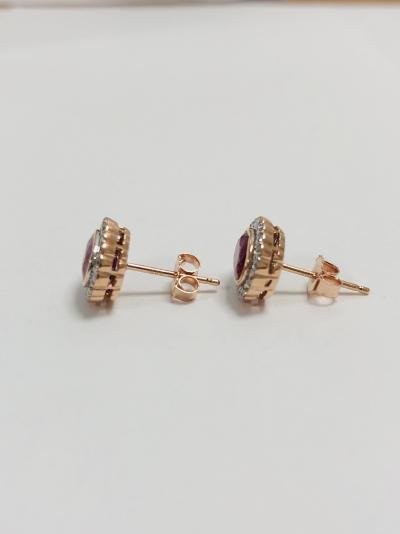 14ct rosegold ruby and diamond earrings 2