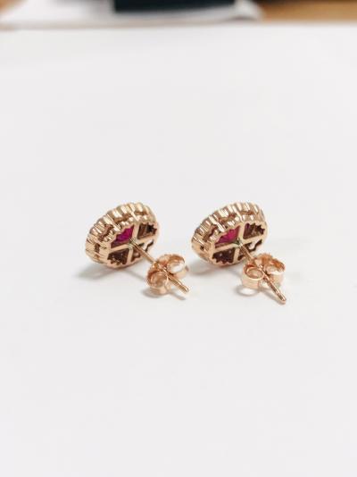 14ct rosegold ruby and diamond earrings 2