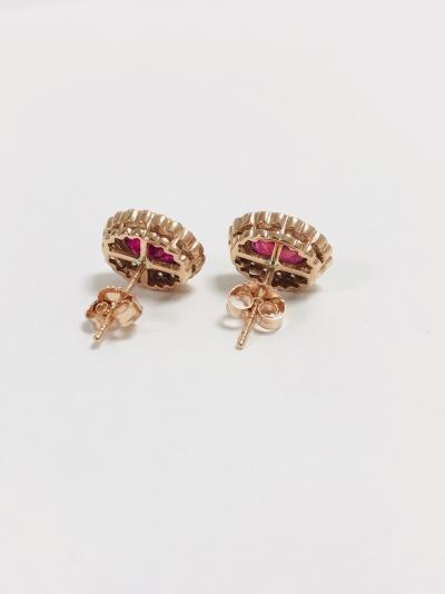 14ct rosegold ruby and diamond earrings 2