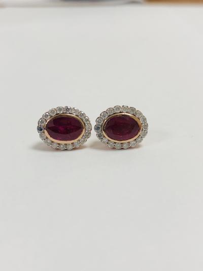 14ct rosegold ruby and diamond earrings 2