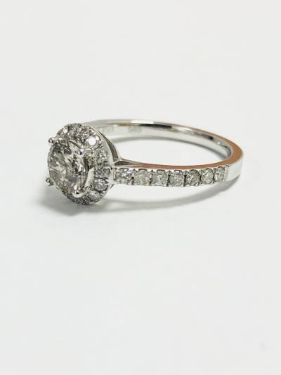 14ct white gold halo style solitaire ring 2