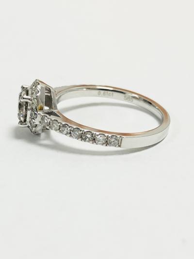 14ct white gold halo style solitaire ring 2