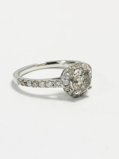 14ct white gold halo style solitaire ring 2
