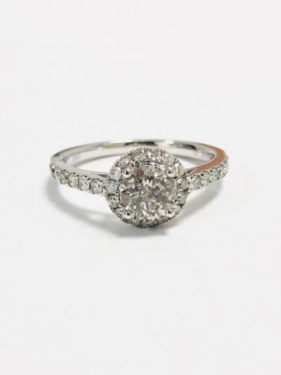 14ct white gold halo style solitaire ring 2