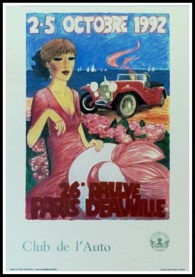 Denis-Paul NOYER  - 26ème Rallye Paris Deauville, 1992, affiche originale 2