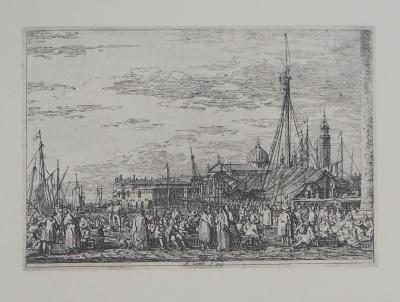 Giovanni Antonio CANAL (d’après) - Le Marché sur le Môle à Venise, 1975 - Héliogravure signée 2