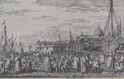 Giovanni Antonio CANAL (d’après) - Le Marché sur le Môle à Venise, 1975 - Héliogravure signée 2