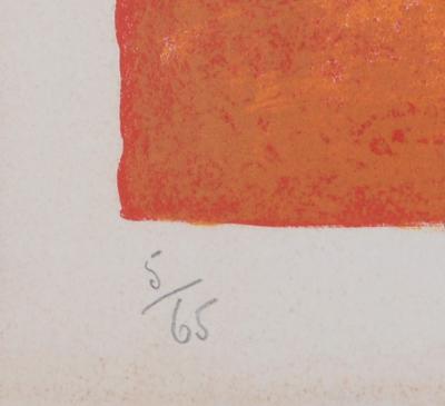 Serge POLIAKOFF - Composition orange, 1959 - Lithographie originale signée au crayon 2