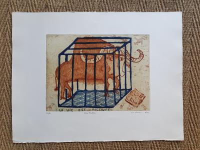 Lou LAURIN-LAM - La vie est ailleurs, Milan Kundera - Eau forte signée au crayon 2