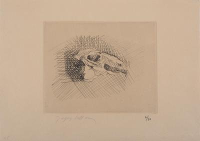 Jacques VILLON - Crâne de mouton - Gravure signée et numérotée 2