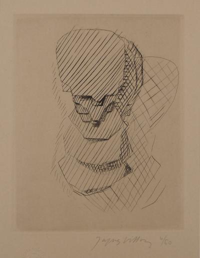 Jacques VILLON - Tête cubiste - Gravure signée et numérotée 2