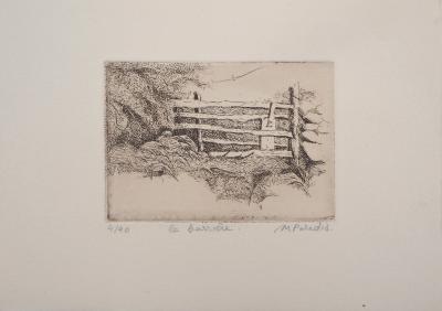 Michel PARADIS - La Barrière - Gravure signée et numérotée 2