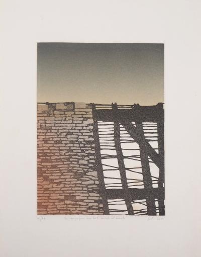 Jean SOLOMBRE - Les campagnes aux toits sourds et muets, 1981 - Gravure signée et numérotée 2