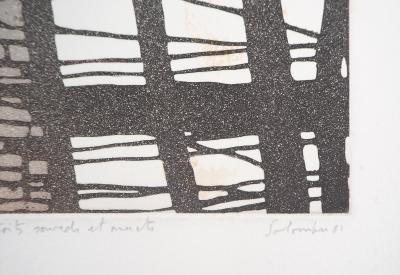 Jean SOLOMBRE - Les campagnes aux toits sourds et muets, 1981 - Gravure signée et numérotée 2