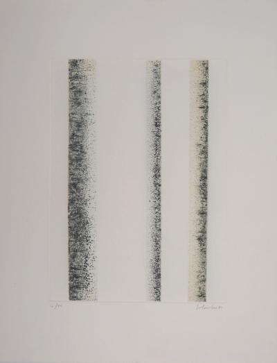 Jean SOLOMBRE - Trois troncs de bouleaux, 1981 - Gravure signée et numérotée 2