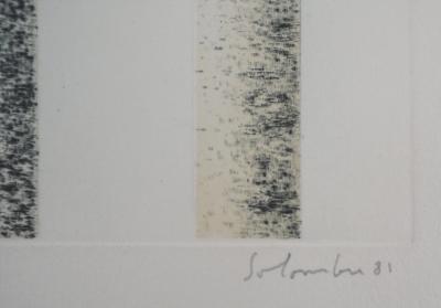 Jean SOLOMBRE - Trois troncs de bouleaux, 1981 - Gravure signée et numérotée 2
