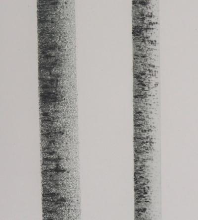 Jean SOLOMBRE - Troncs de bouleaux à deux, 1981 - Gravure signée et numérotée 2