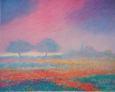 Claude MANOUKIAN - Normandie : Fin de journée de printemps - Lithographie originale, Signée 2
