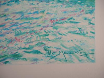 Claude MANOUKIAN - Normandie : Champ sous la neige - Lithographie originale, Signée 2