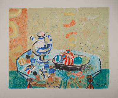 Paul AIZPIRI - Nature morte au pichet - Lithographie originale, Signée 2