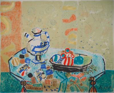 Paul AIZPIRI - Nature morte au pichet - Lithographie originale, Signée 2