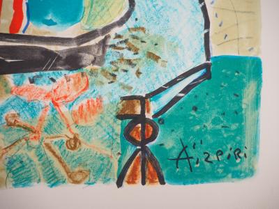 Paul AIZPIRI - Nature morte au pichet - Lithographie originale, Signée 2