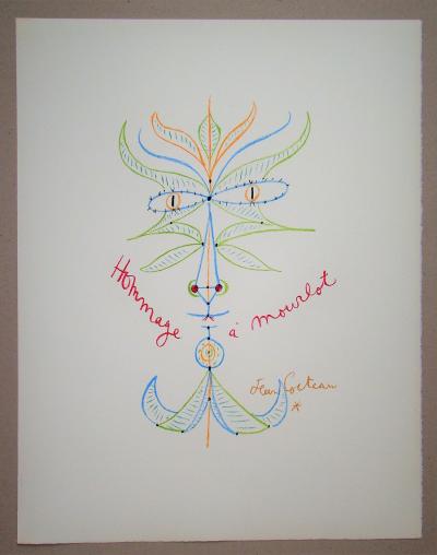 Jean COCTEAU - Hommage à Mourlot, 1955 - Lithographie originale 2